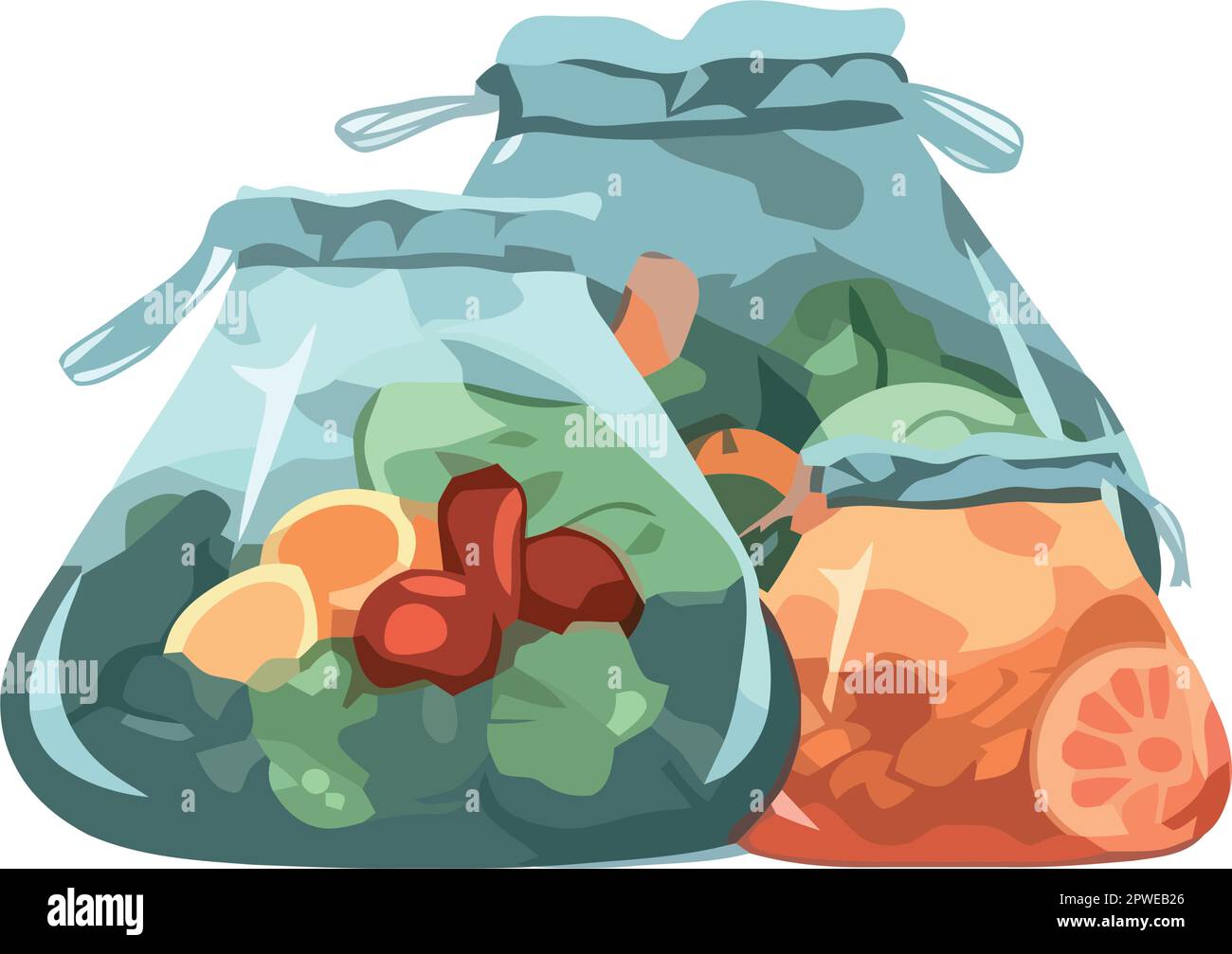 Fresh organic fruits and vegetables in a basket Stock Vector Image ...