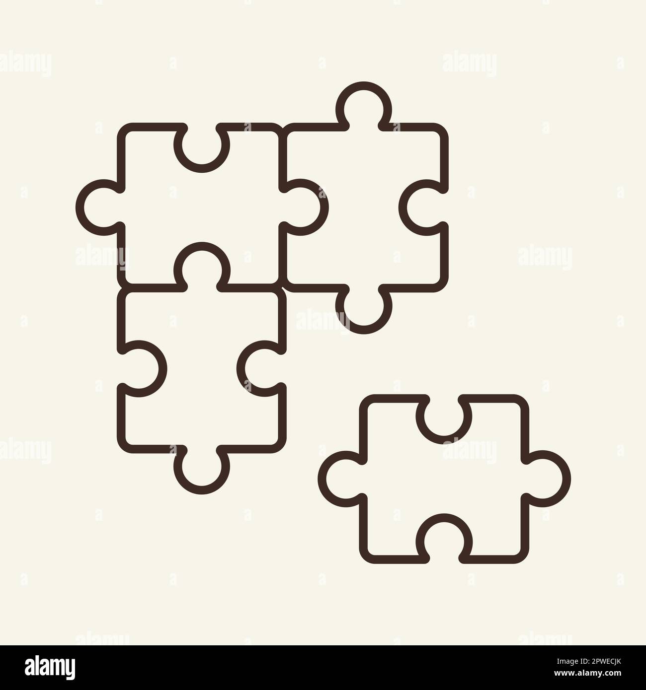 Puzzle solution image outline hi-res stock photography and images - Alamy