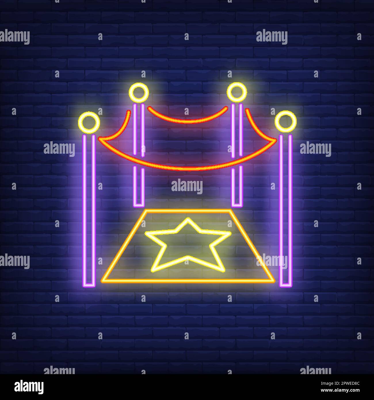 Hollywood star neon sign Stock Vector Image & Art Alamy