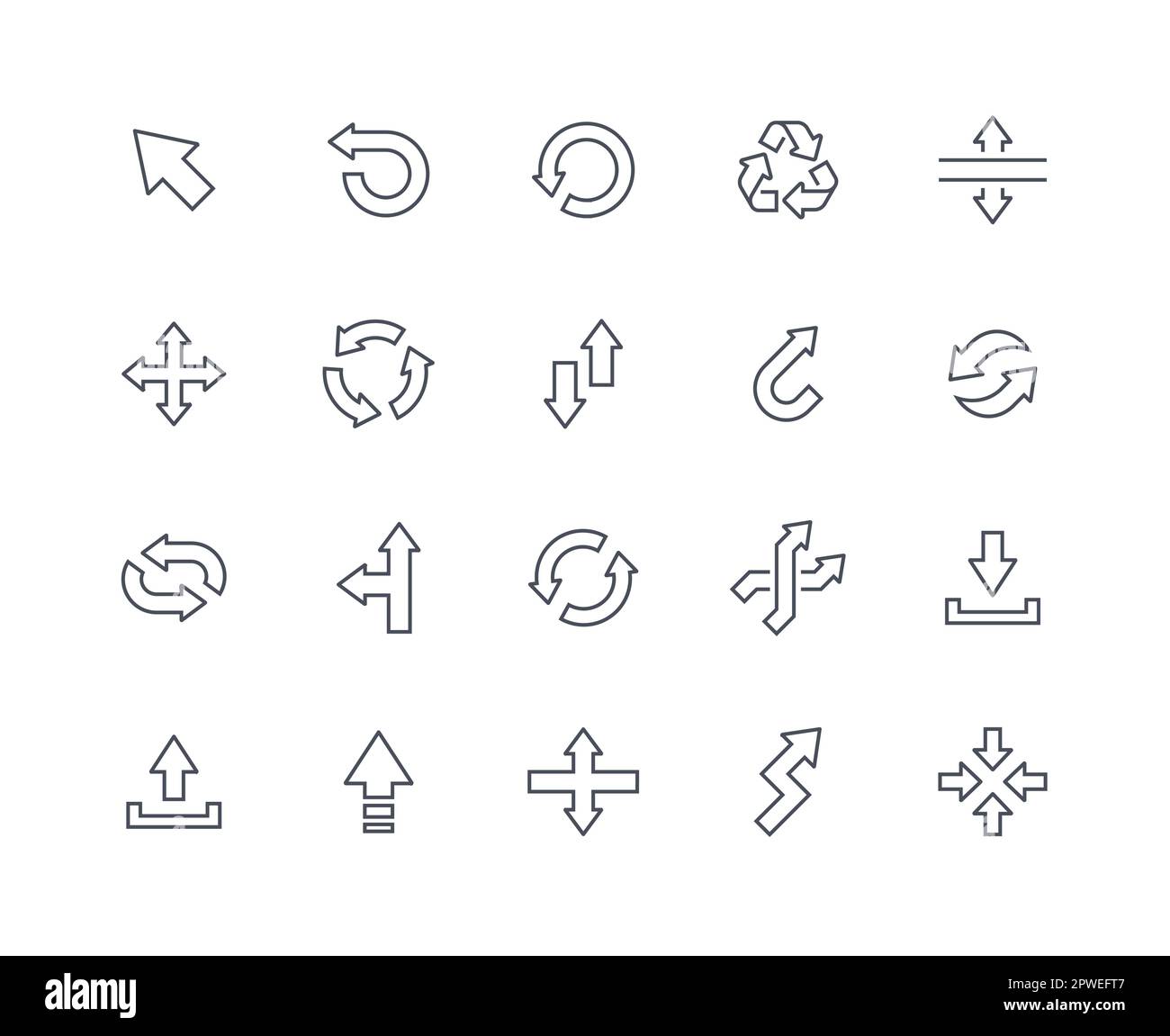 Interface arrows icons outline set Stock Vector Image & Art Alamy