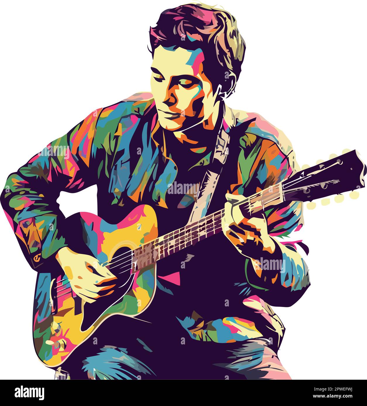 Boys playing acoustic guitar Stock Vector Images - Alamy