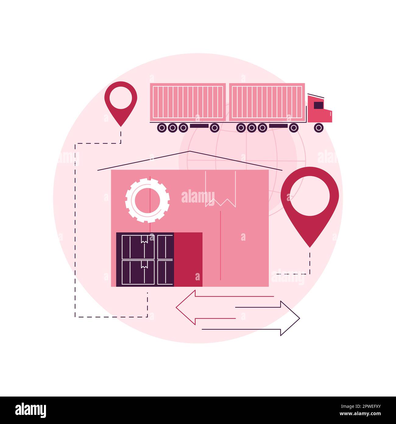 Transit warehouse abstract concept vector illustration. Bonded