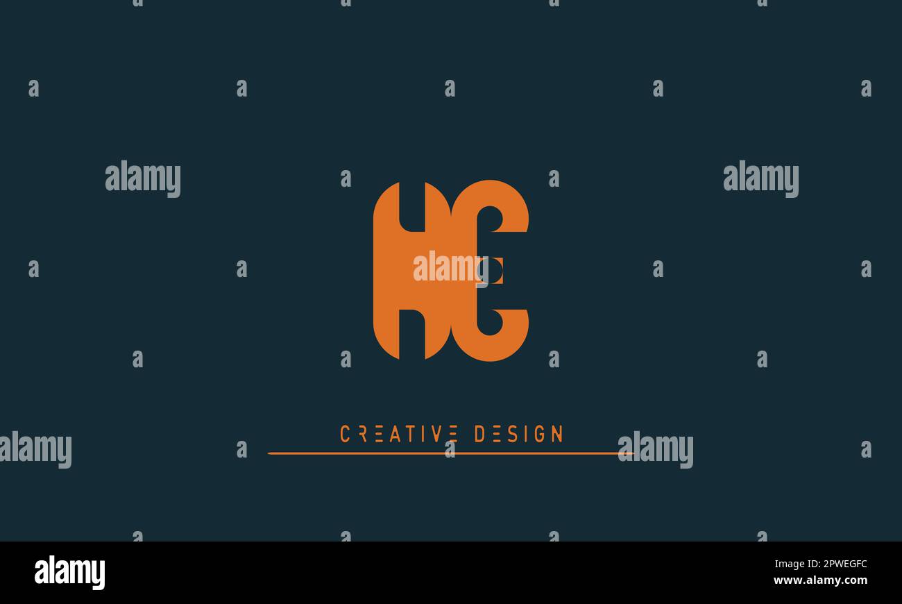 Alphabet letters Modern Creative logo NE , EN Stock Vector