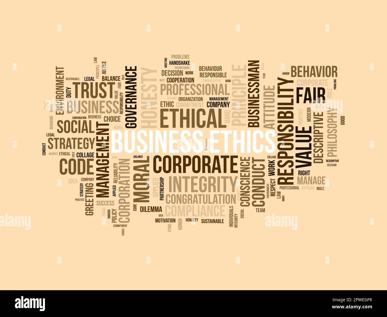 Word Cloud Background Concept For Business Ethics Corporate Integrity Company Principle Moral