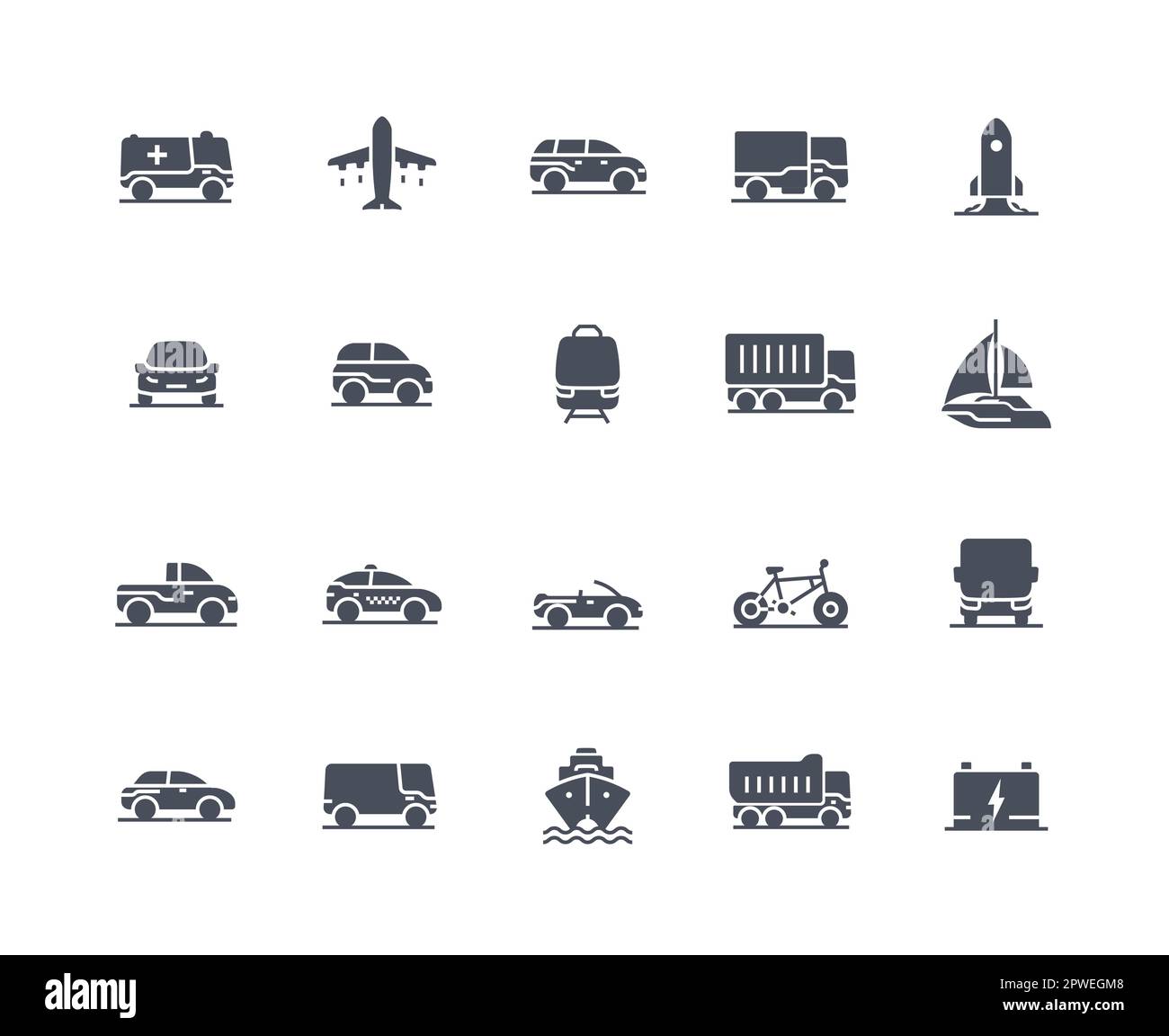 Transport Icons Black Set Stock Vector Image & Art - Alamy