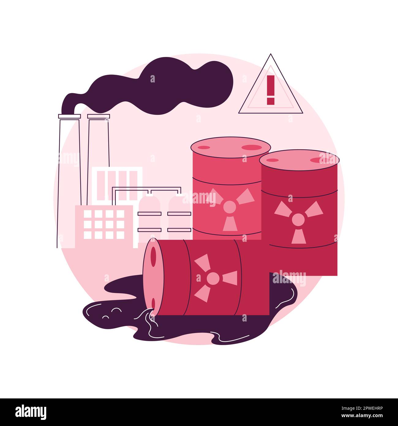 Radioactive pollution abstract concept vector illustration. Radioactive