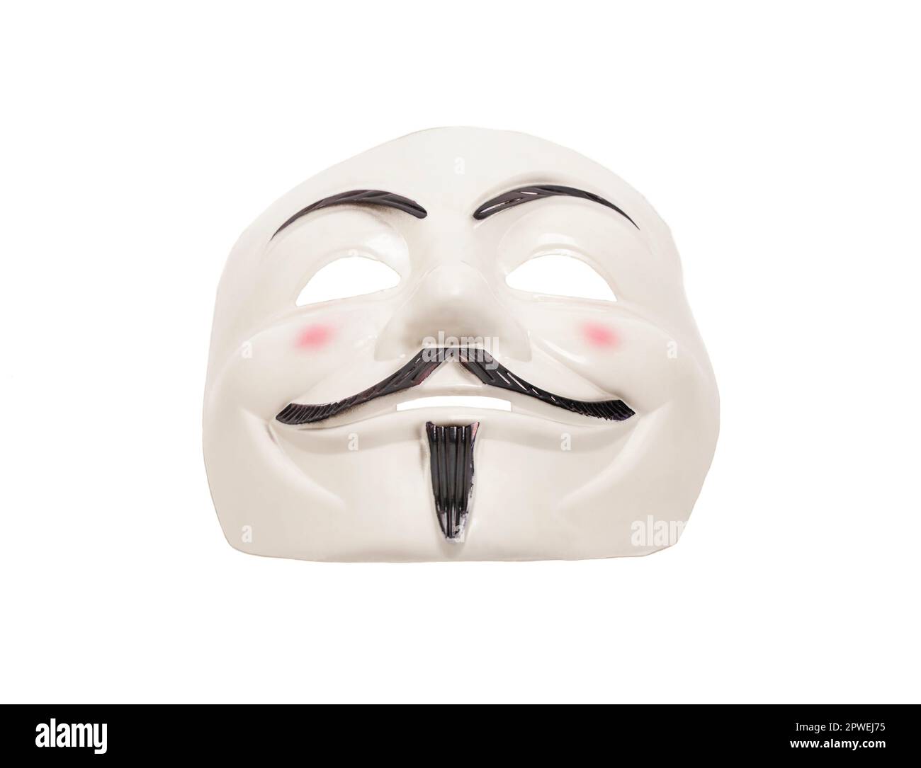 Guy Fawkes Anonymous mask isolated on white background Stock Photo - Alamy