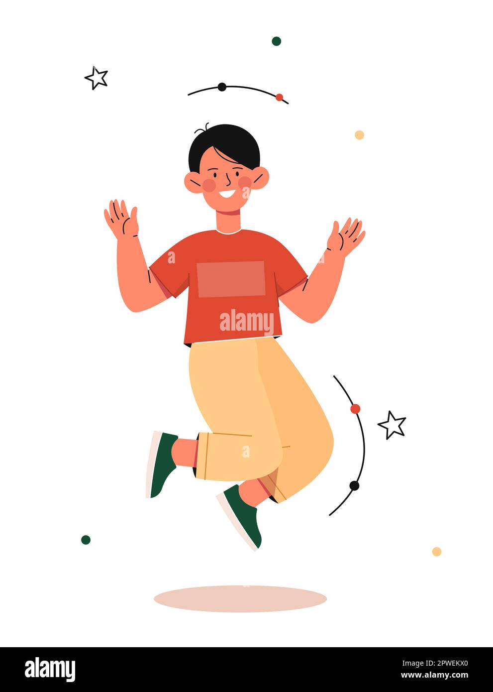 Happy boy jumping Stock Vector Image & Art - Alamy
