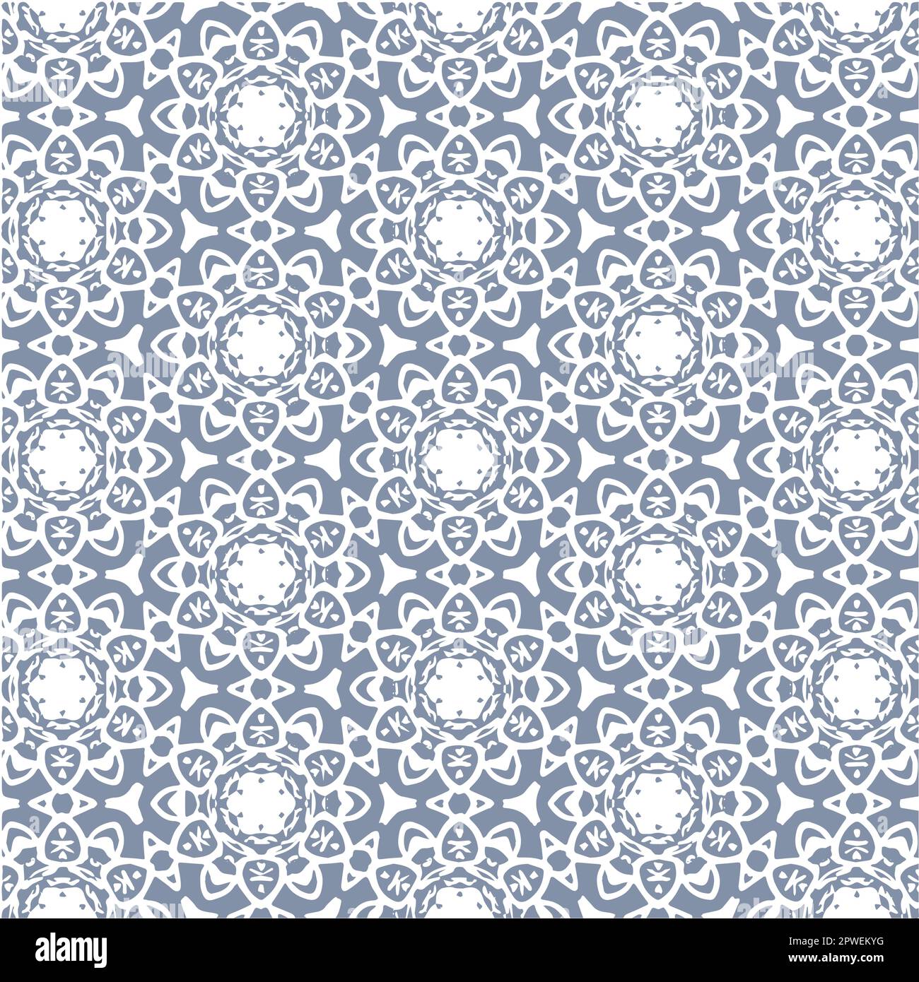 Vector Illustration of Abstract Blue Mandala or Ikat Texture Seamless ...