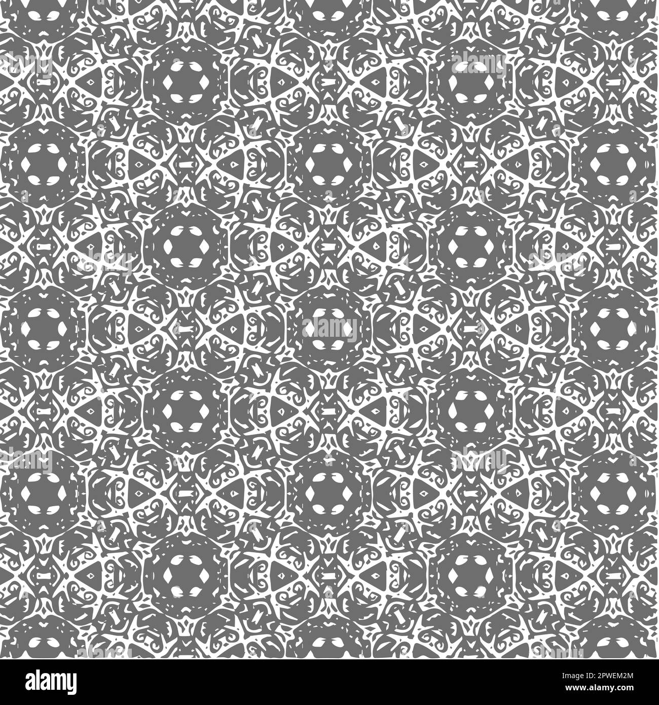 Vector Illustration of Abstract Black and White Mandala or Ikat Texture ...
