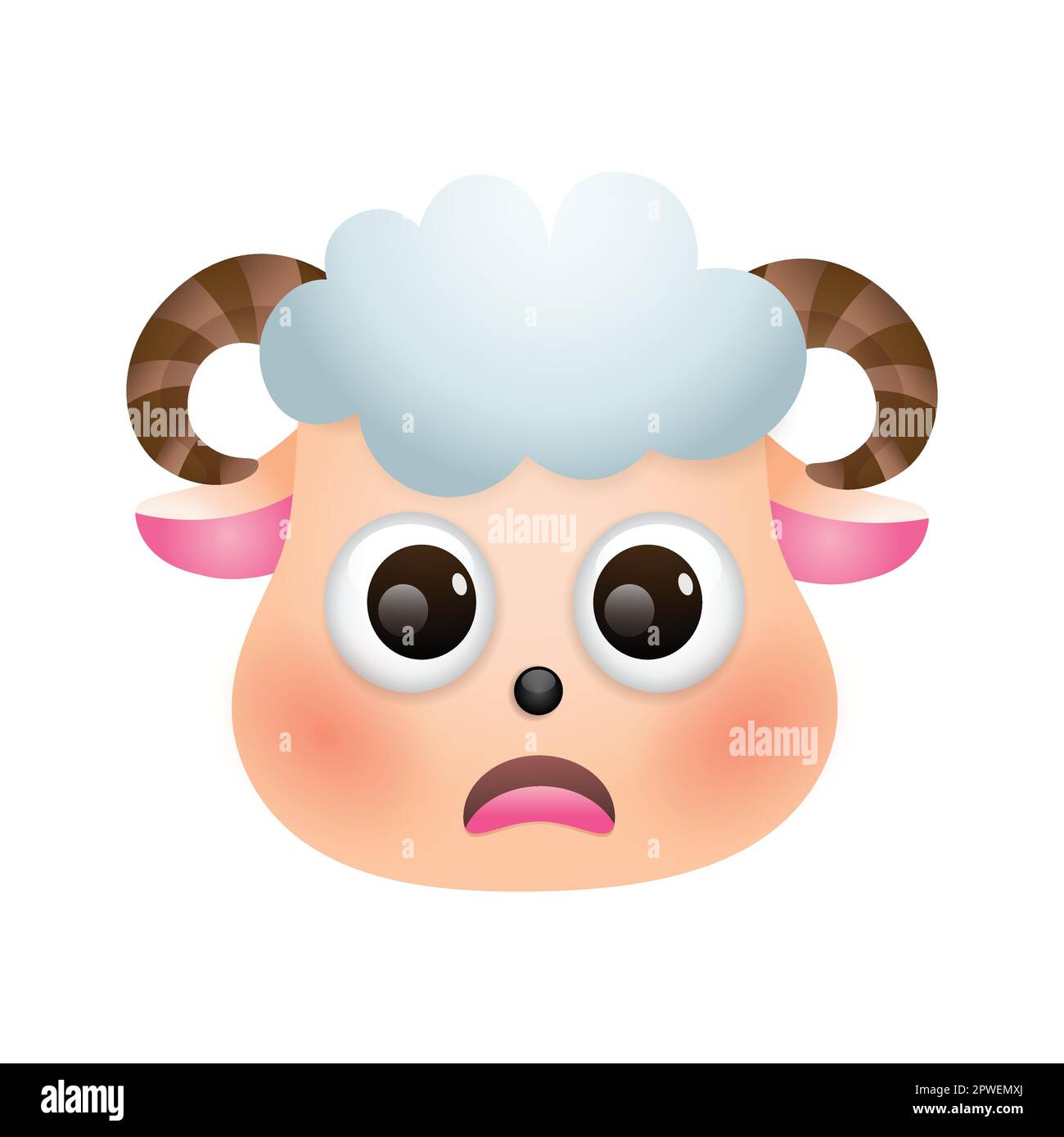 Sheep face cartoon vector illustration isolated. Cute farm animal emoji Stock Vector Image & Art