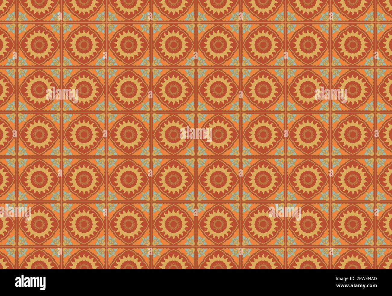 Vintage four-square continuous vector background pattern Stock Vector