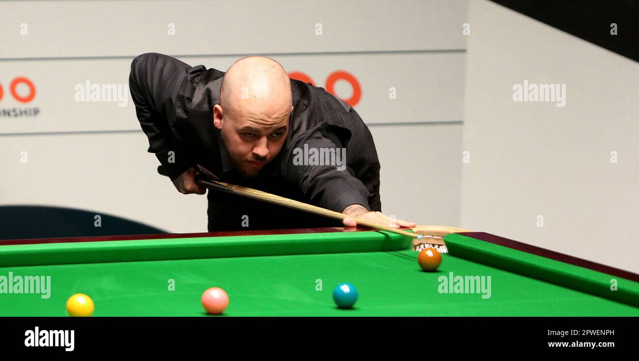 30th April 2023; The Crucible, Sheffield, England 2023 Cazoo World Snooker Championship Final; Luca Brecel in