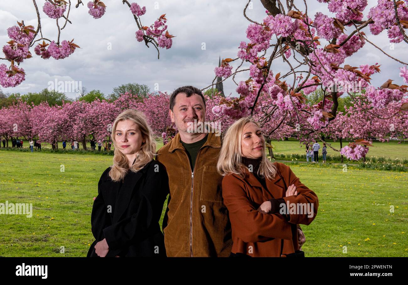Harrogate, UK. 30th Apr, 2023. The Yelistarkhov family having fun in