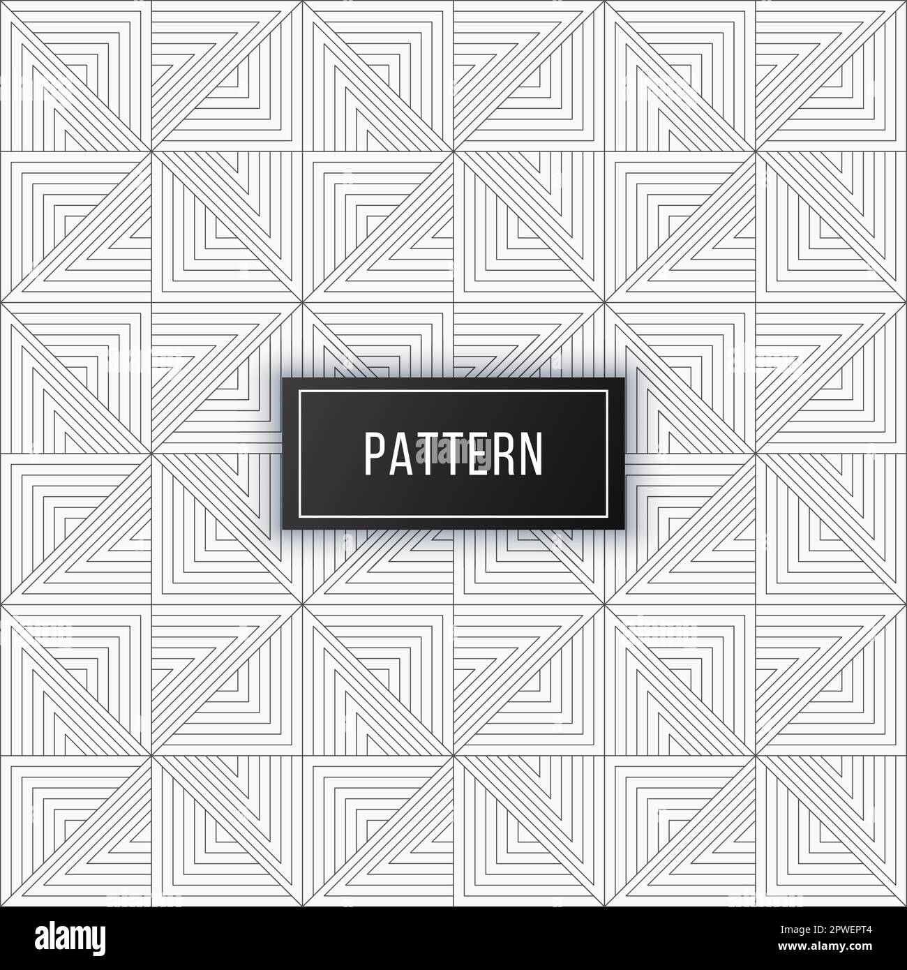 Abstract geometric square lines pattern seamless black line Stock Vector