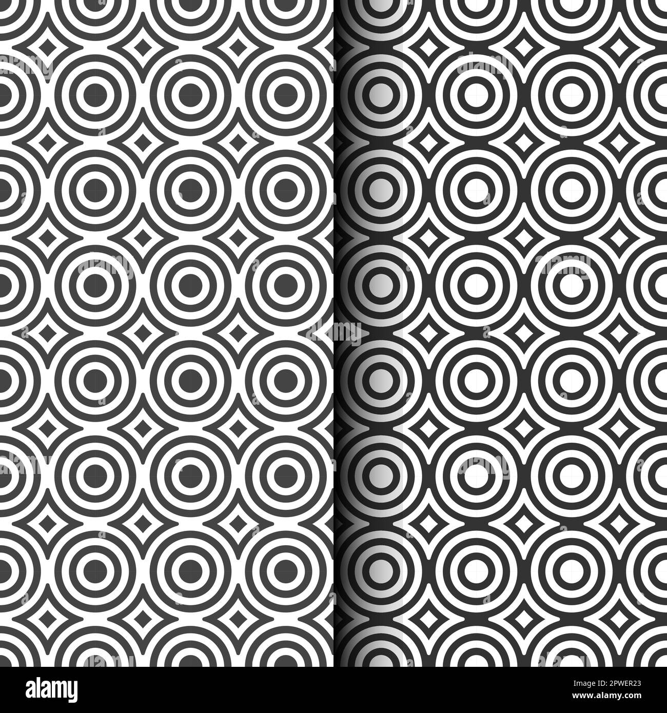 Black and white hypnotic circle pattern background Stock Vector Image ...