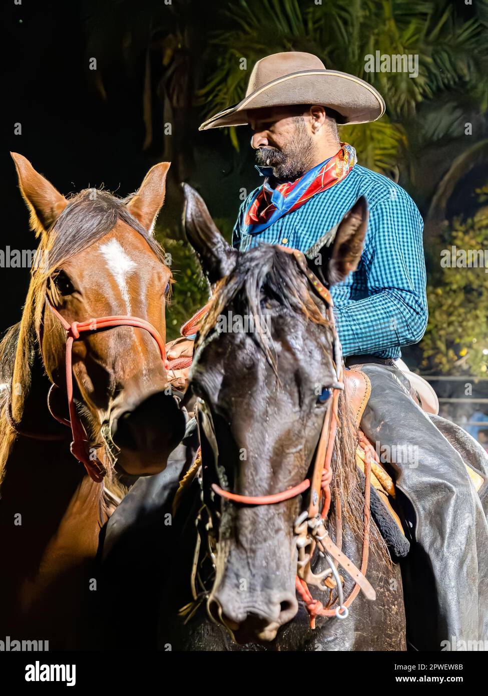 Brazil Rodeo Events Itaja, Goias, Brazil - 04 22 2023: rodeo event in the horse riding ...
