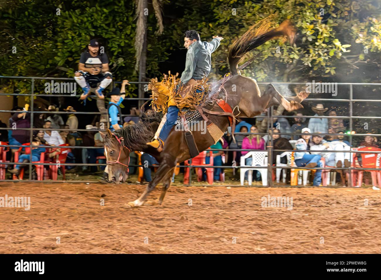 Brazil Rodeo Events Itaja, Goias, Brazil - 04 22 2023: rodeo event in the horse riding ...