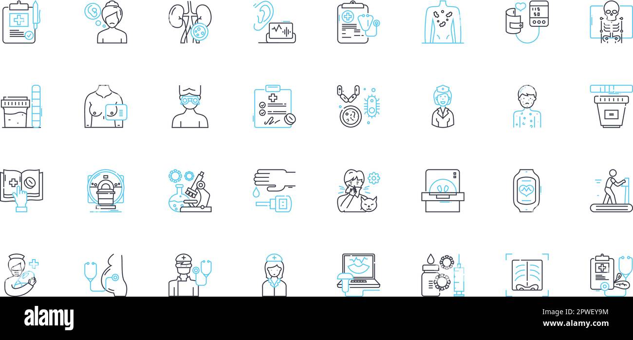 Wellness center linear icons set. Balance , Detox , Serenity , Energy ...