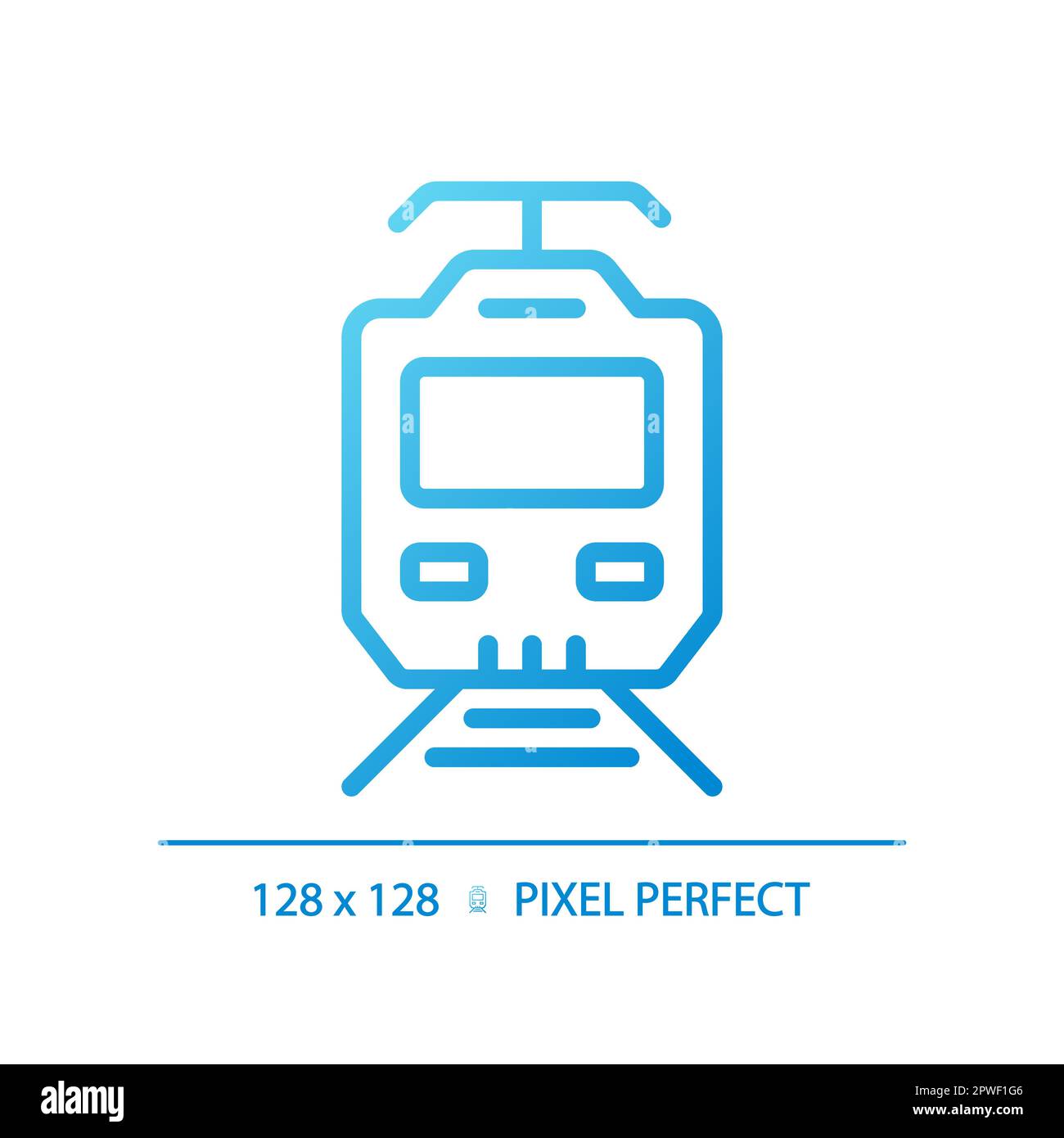 Electric train pixel perfect gradient linear vector icon Stock Vector