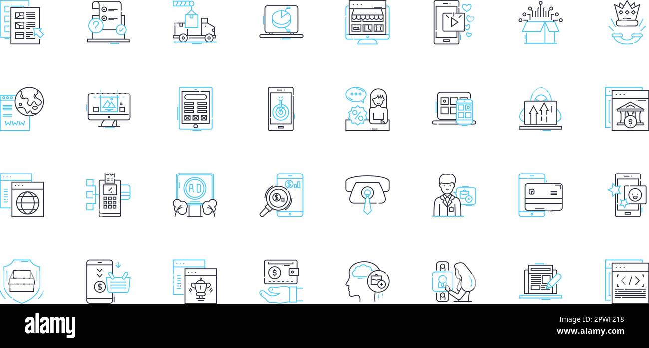 Verbal exchange linear icons set. Dialogue, Conversation, Debating, Communication, Interacting, Expression, Talk line vector and concept signs Stock Vector