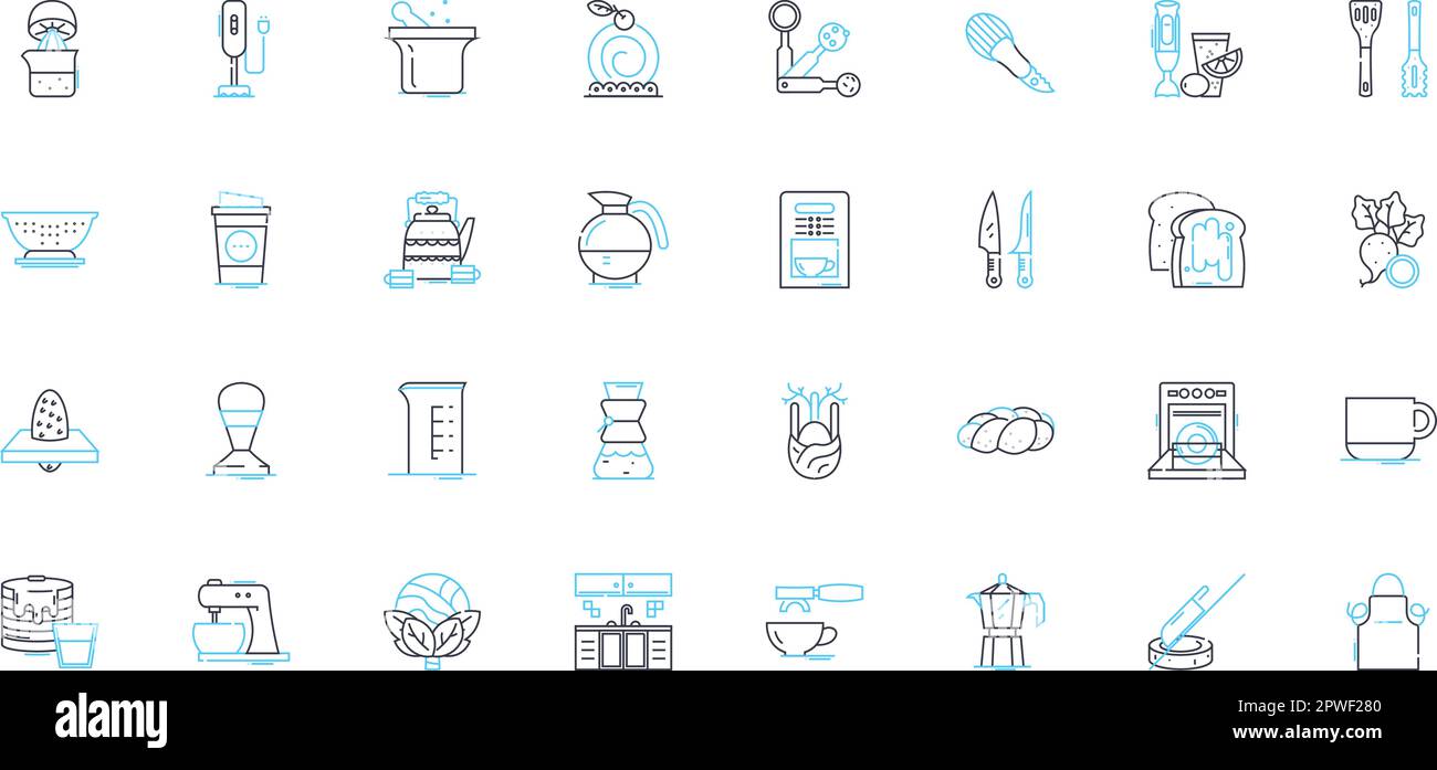 Java joint linear icons set. Beans, Espresso, Latte, Mocha, Cappuccino ...