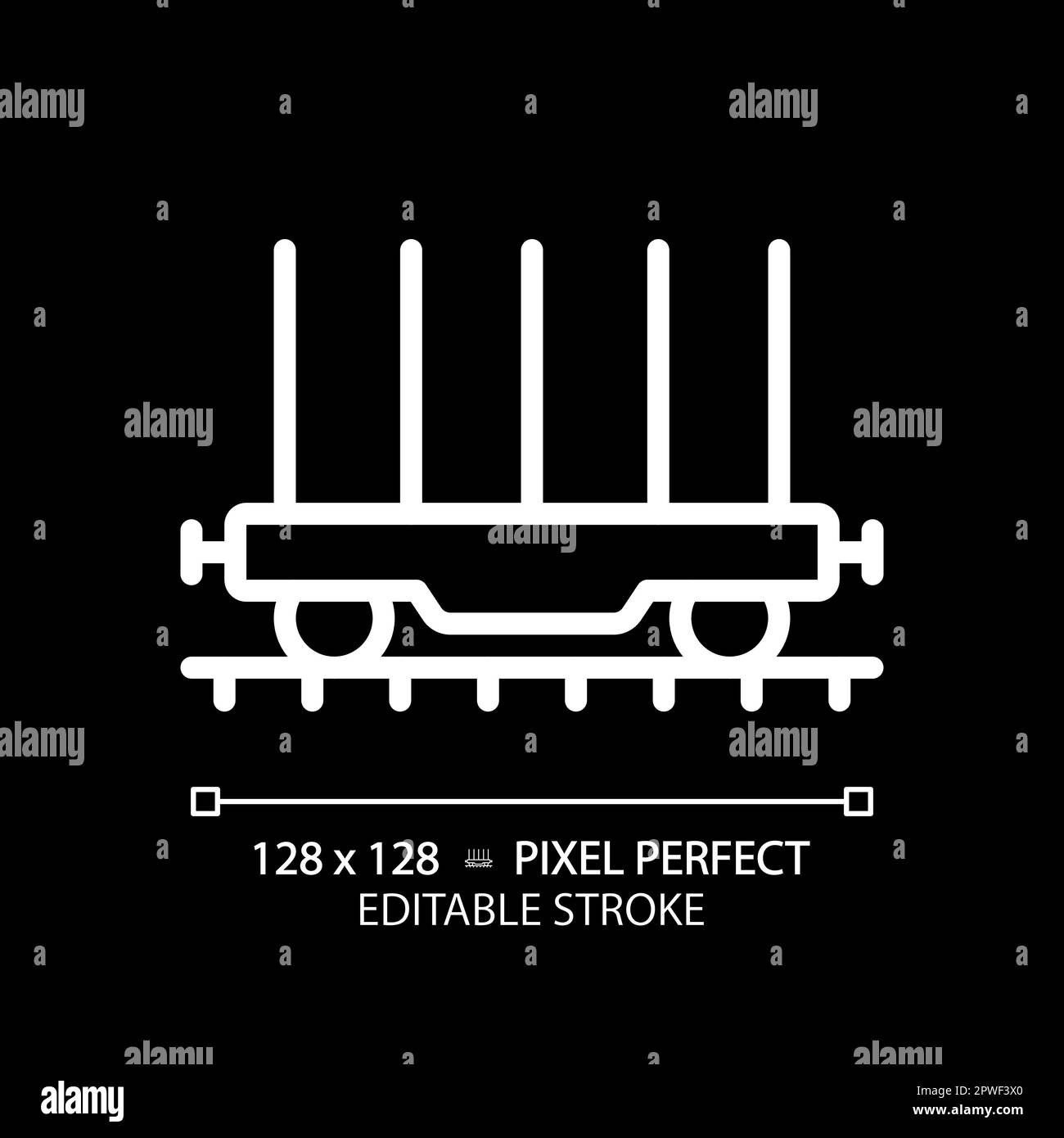 Flatcar pixel perfect white linear icon for dark theme Stock Vector ...
