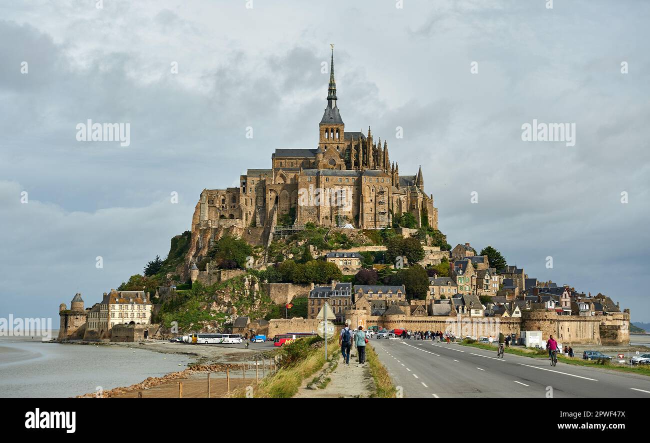 Mont SaintMichel before the new bridge construction Stock Photo Alamy