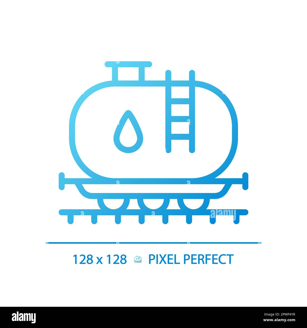 Tank car pixel perfect gradient linear vector icon Stock Vector