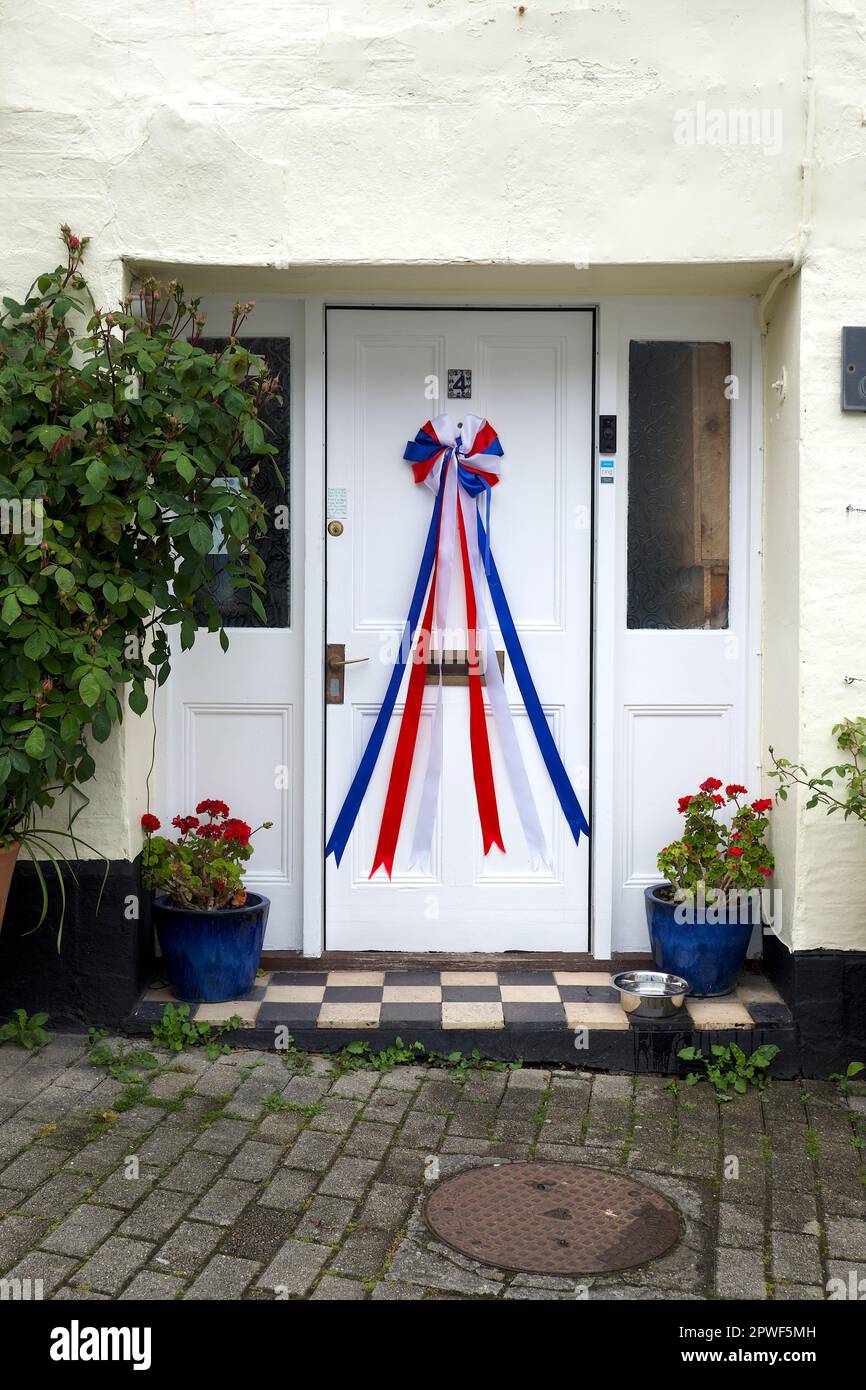 Padstow Cornwall UK 04 30 2023 May Day flags and pennants Stock Photo