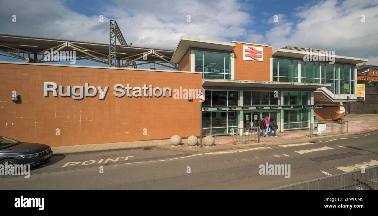 Rugby Station exterior, Railway Terrace, Rugby, Warwickshire, UK Stock