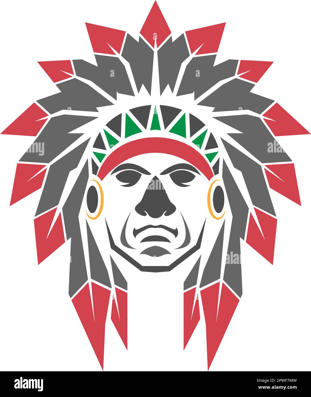 Native American icon logo design illustration Stock Vector Image & Art ...