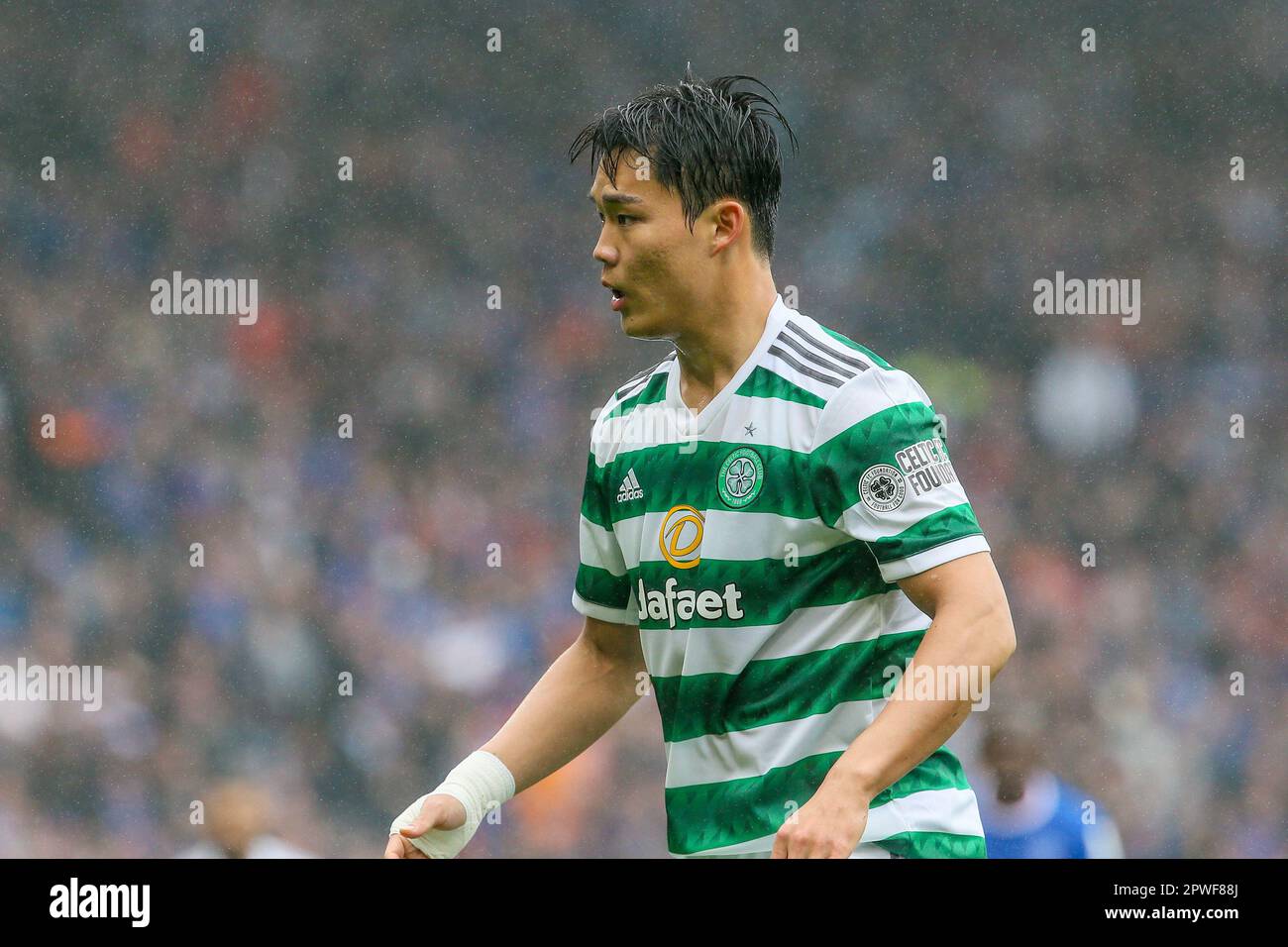Glasgow, UK. 30th Apr, 2023. The second scottish cup semi-final took place at Hampden Park, Glasgow, Scotland, UK between Rangers and Celtic. Celtic won, 0 - 1, with the goal scored by Jota, (Neves Filipe) Celtic number 17, in 42 minutes. Celtic now go on to the final to play against Inverness Caledonian Thistle. Credit: Findlay/Alamy Live News Stock Photo