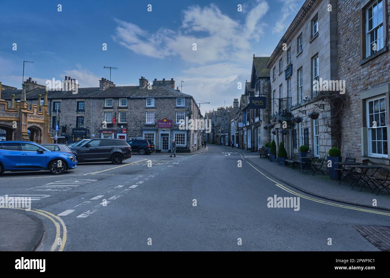 Main Street and Market Square, Kirkby Lonsdale, Cumbria Stock Photo