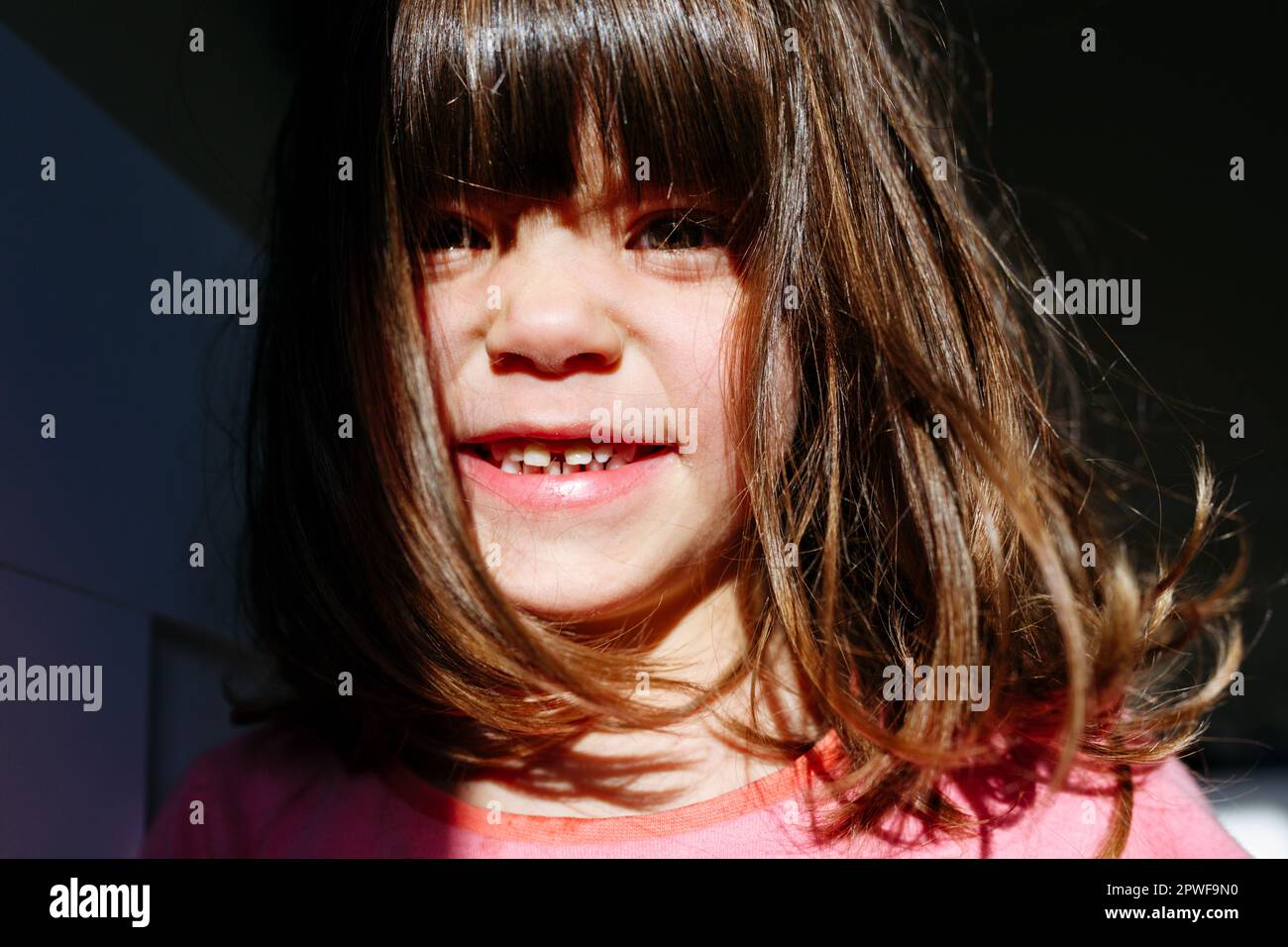 portrait of face of smiling girl in the sun Stock Photo - Alamy