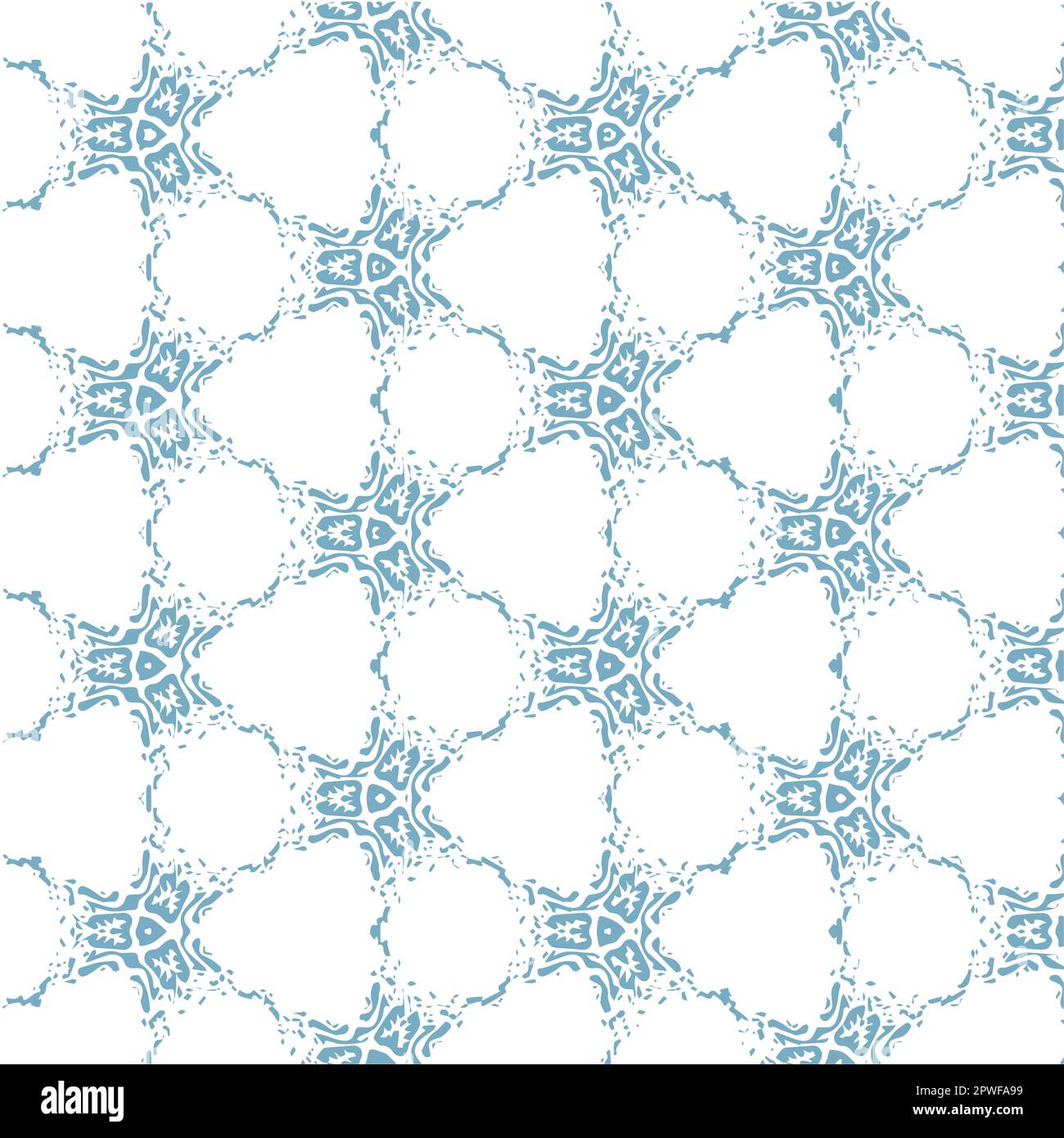 Vector Illustration of Blue Abstract Mandala or Ikat Texture Seamless ...