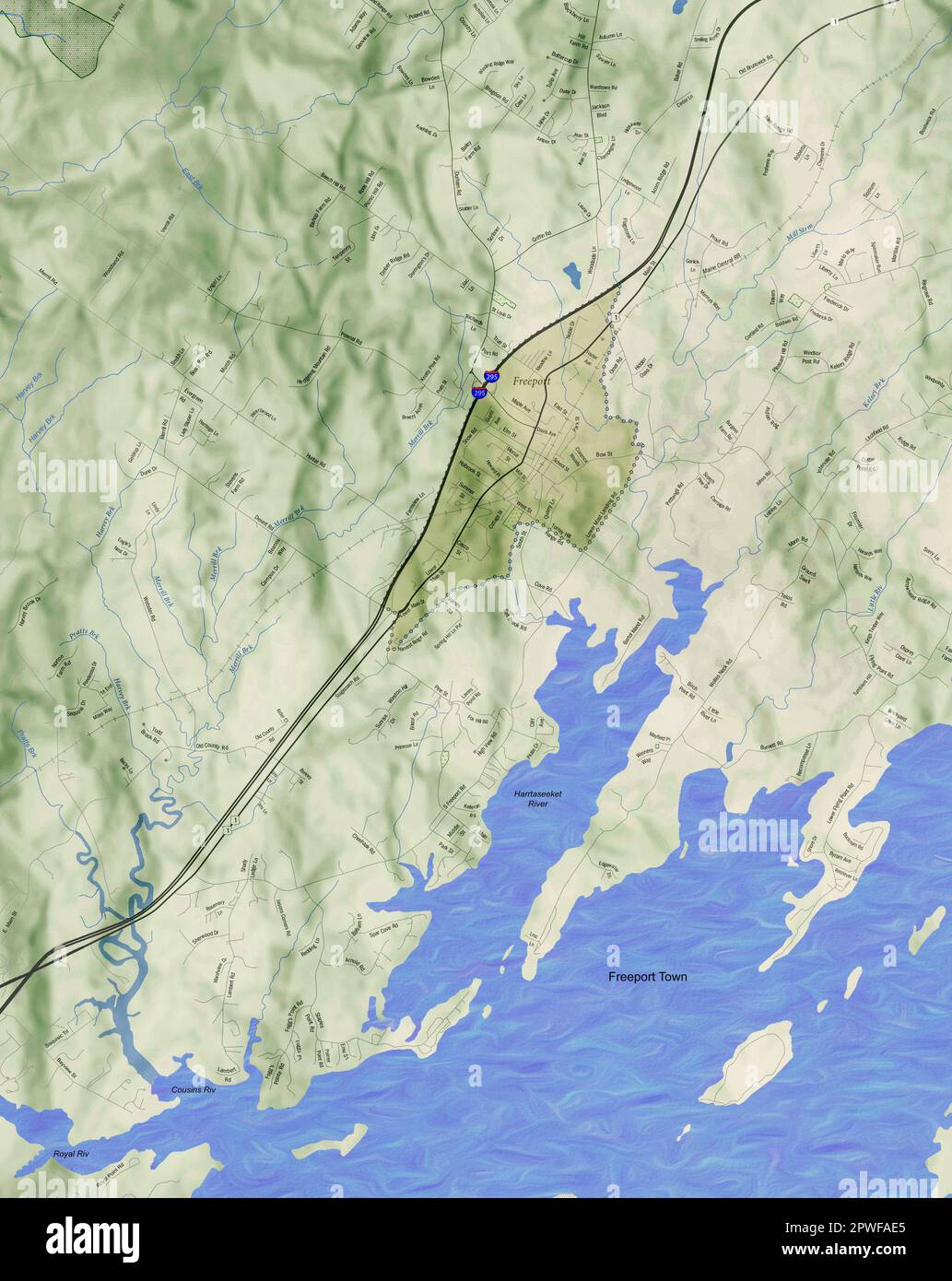 Maine map hires stock photography and images Alamy
