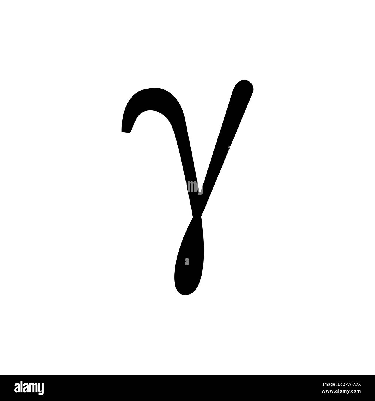 Lowercase Gamma Greek letter icon illustration Stock Vector