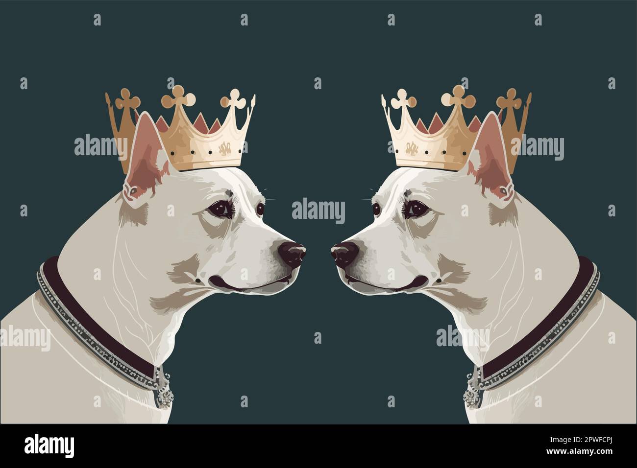 Queen Dog vector illustration, dog queen tshirt design Stock Vector