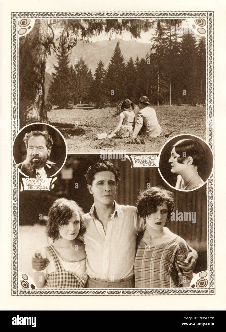 IVOR NOVELLO MABEL POULTON GEORG HEINRICH and FRANCES DOBLE in THE CONSTANT NYMPH 1928 director ADRIAN BRUNEL play / screen adaptation Margaret Kennedy and Basil Dean continuity Alma Reville producers Michael Balcon and Basil Dean Gainsborough Pictures / Woolf and Freedman Film Service Stock Photo