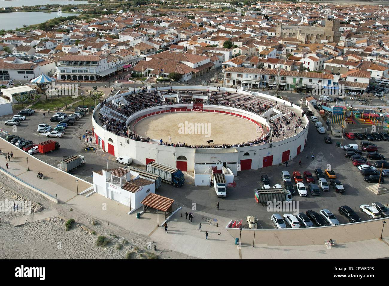 Camargue race (Course camarguaise) in Saintes-Maries-de-la-Mer ...