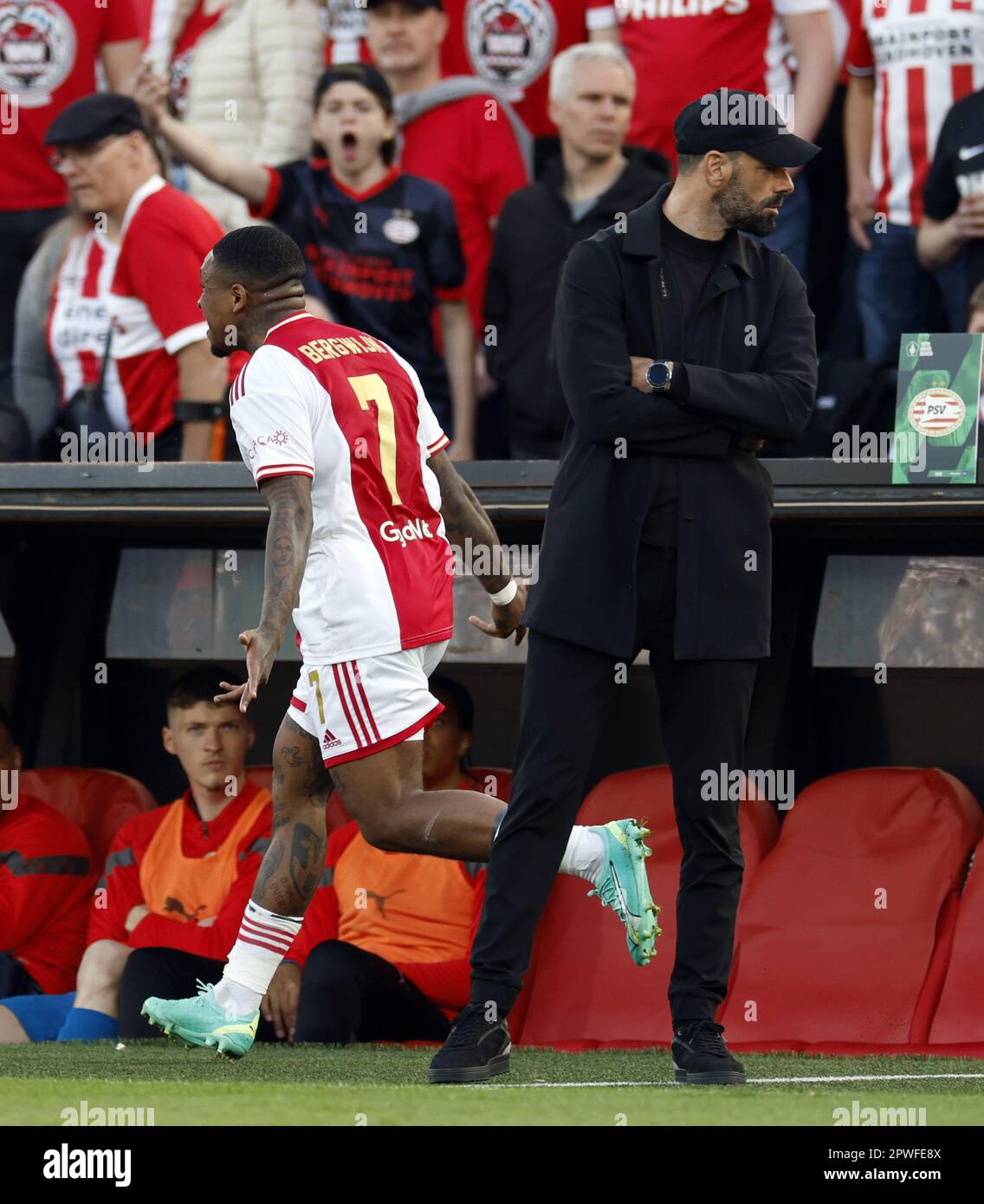 ROTTERDAM, NETHERLANDS - APRIL 30: Steven Bergwijn of Ajax during the Dutch  TOTO KNVB Cup final match between Ajax and PSV at Stadion Feijenoord on  April 30, 2023 in Rotterdam, Netherlands (Photo