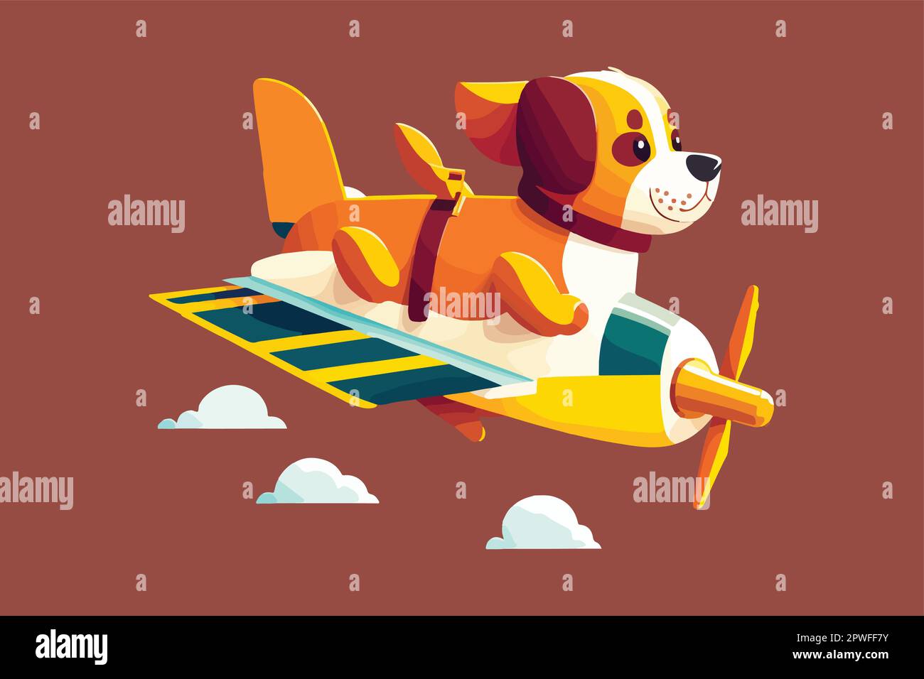 Dog riding a plane vector illustration Stock Vector Image & Art Alamy