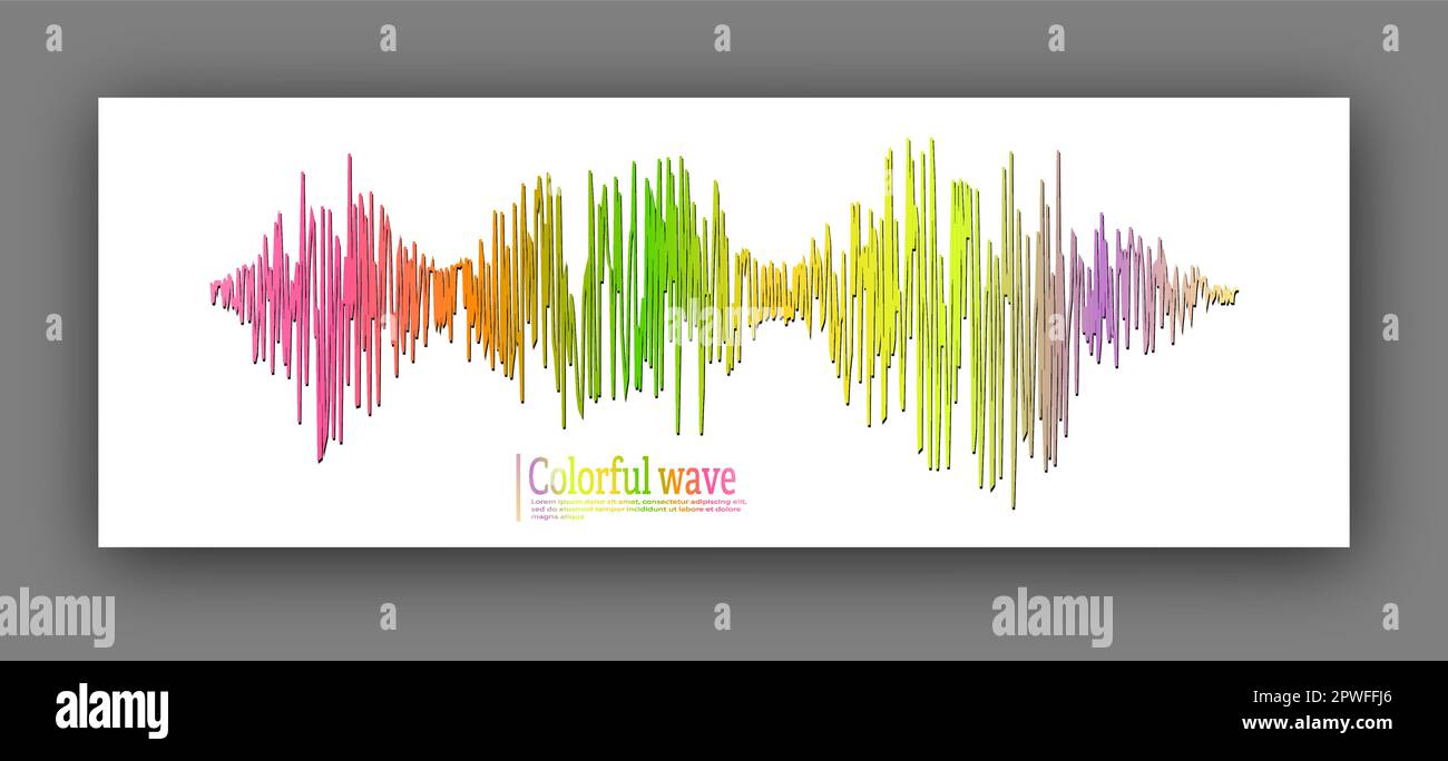 Color wave, sound spectrum. Template for website design, web design