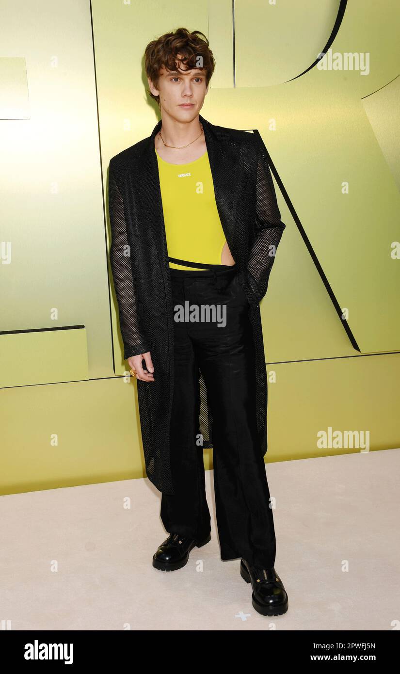 WEST HOLLYWOOD, CALIFORNIA,  3/9/23 Hunter Doohan attends the Versace Fall 2023 Show held at the Pacific Design Center in West Hollywood, California, Thursday, March 9, 2023. Photo by Jennifer Graylock-Alamy Stock Photo