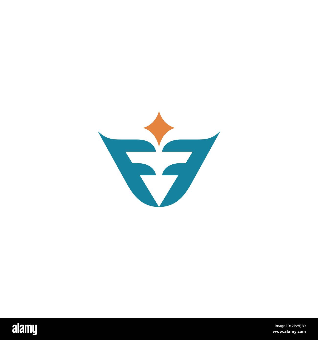FF Logo Design Template Vector Graphic Branding Element. f icon Stock Vector