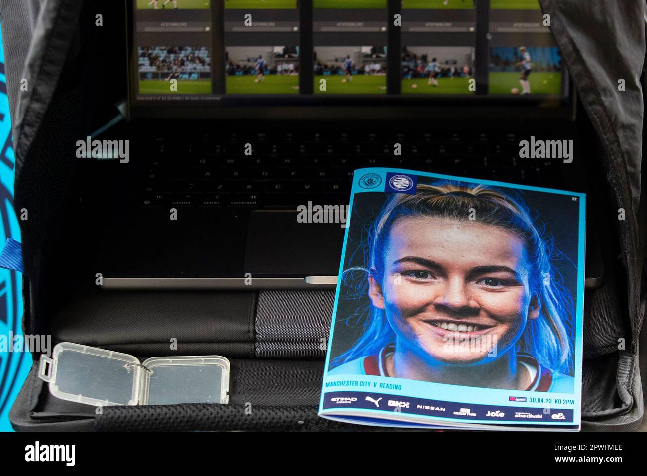 Manchester, UK. 30th April 2023Manchester City program (Lauren Hemp #11 of Manchester City) during the Barclays FA Women's Super League match between Manchester City and Reading at the Academy Stadium, Manchester on Sunday 30th April 2023. (Photo: Mike Morese | MI News) Credit: MI News & Sport /Alamy Live News Stock Photo
