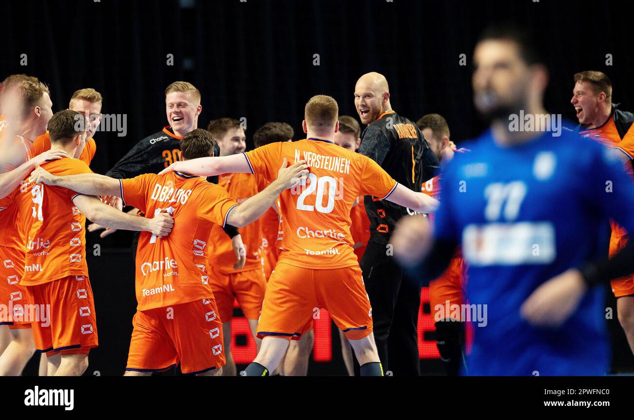 ALMERE - XXX during the European Championship men's handball qualification  match between the Netherlands and Greece. The European Championship will  take place from 10 to 28 January 2024 in Germany. ANP IRIS