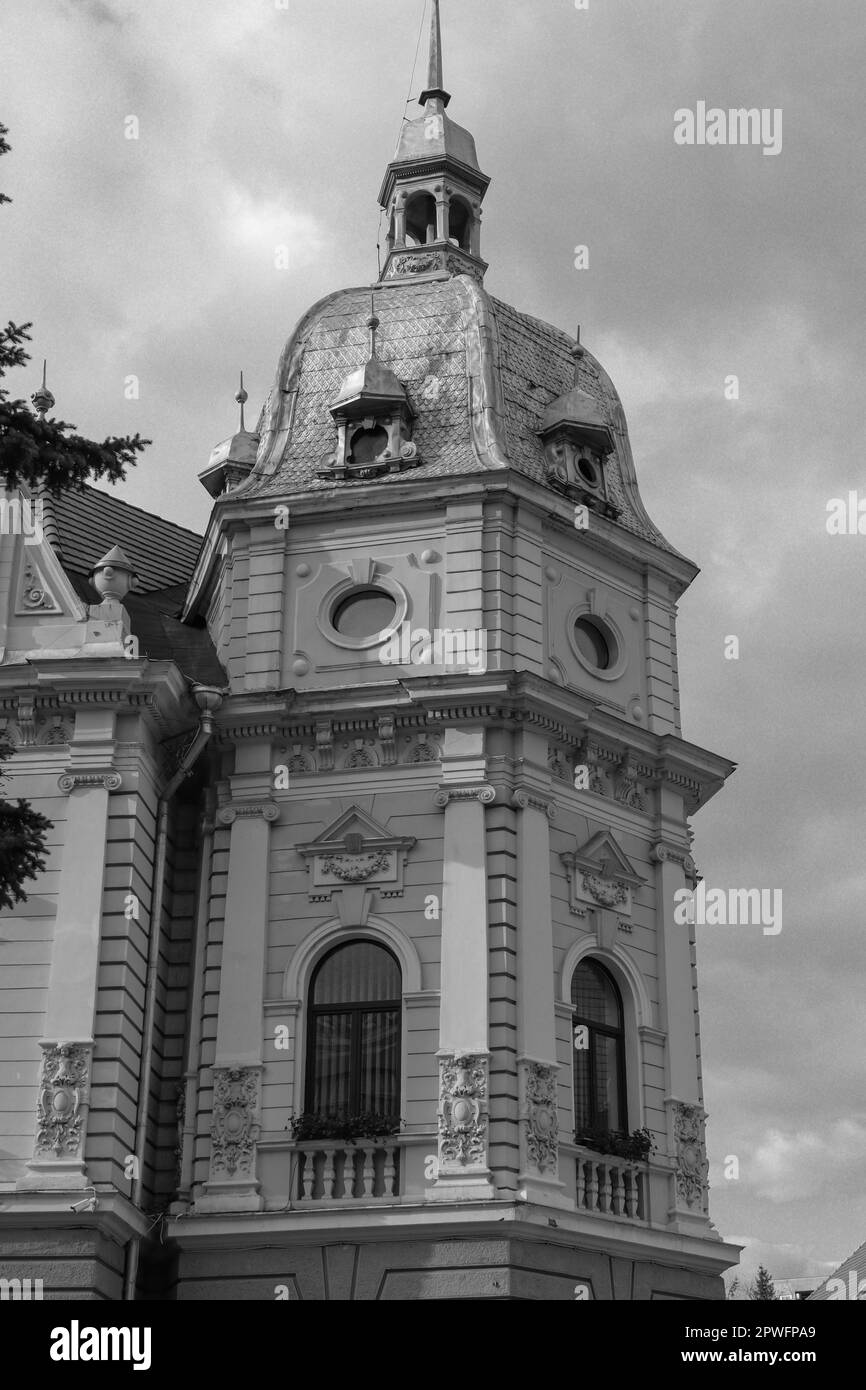 The arhitecture and the details on a building in Brasov , Romania Stock Photo