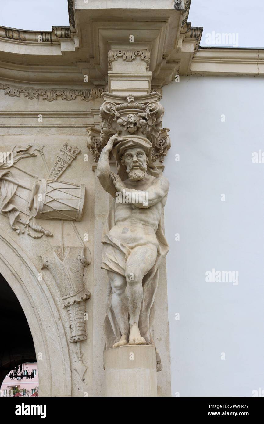 Different arhitectural details and scultures that can be found in the center of the fortress in Alba Iulia , Romania. Stock Photo